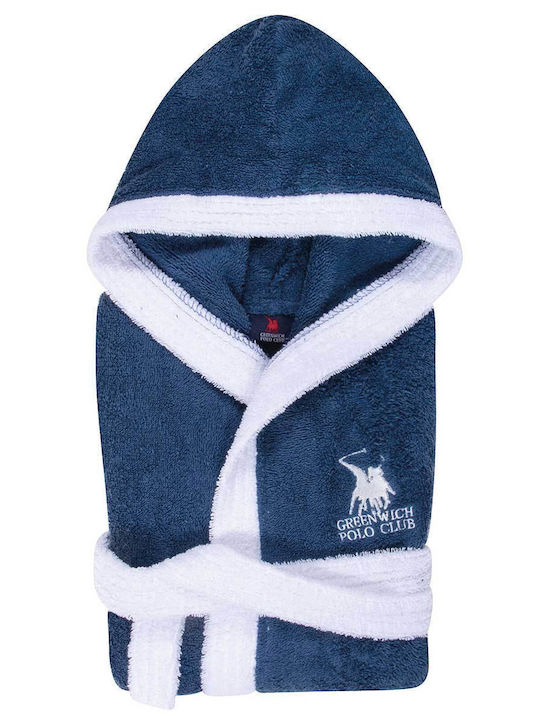 Greenwich Polo Club Παιδικό Μπουρνούζι Essential 8624 Μπλε με Κουκούλα