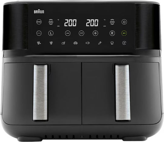 Braun Braun Heißluftfritteusen mit Doppeltem Abnehmbaren Behälter 8lt Schwarz 2094458