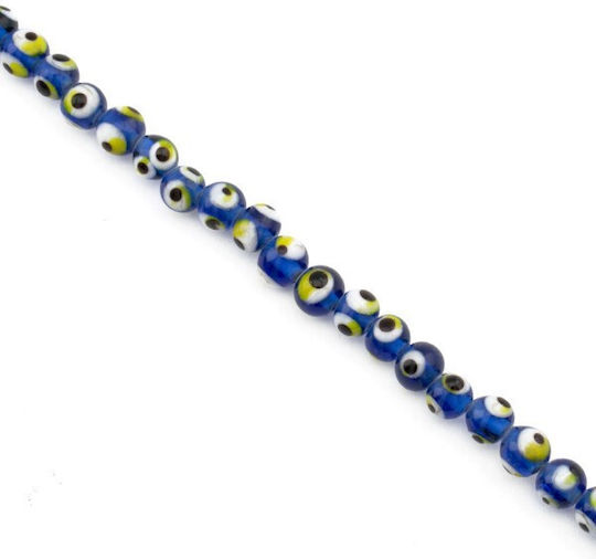 Γυαλινο Ματι Στρογγυλο 7mm/~ø1mm 65τεμ/κορ Διαφανο Μπλε Ανοιχτο