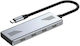 Gembird Hub 4 Θυρών USB 2.0 με σύνδεση USB-C Ασημί