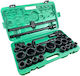 Impact Socket Set Ratchet 3/4" 1" 26 Pieces Gebo Tools