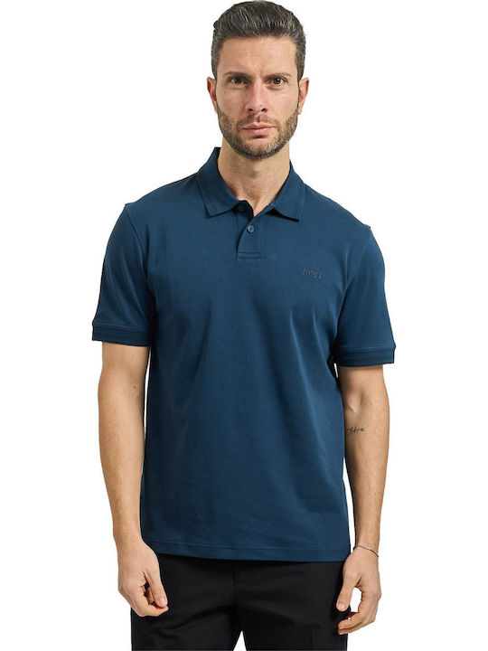 Boss Polo Men's Blouse Short Sleeve Blue