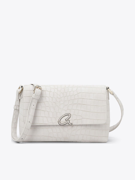 Axel Chalk Women's Flap Bag Croco Beige