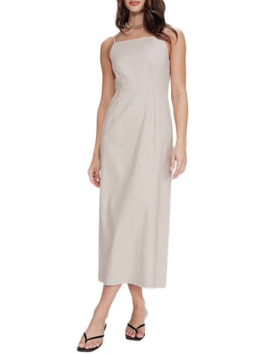 Sommer Midi Damenkleid Beige