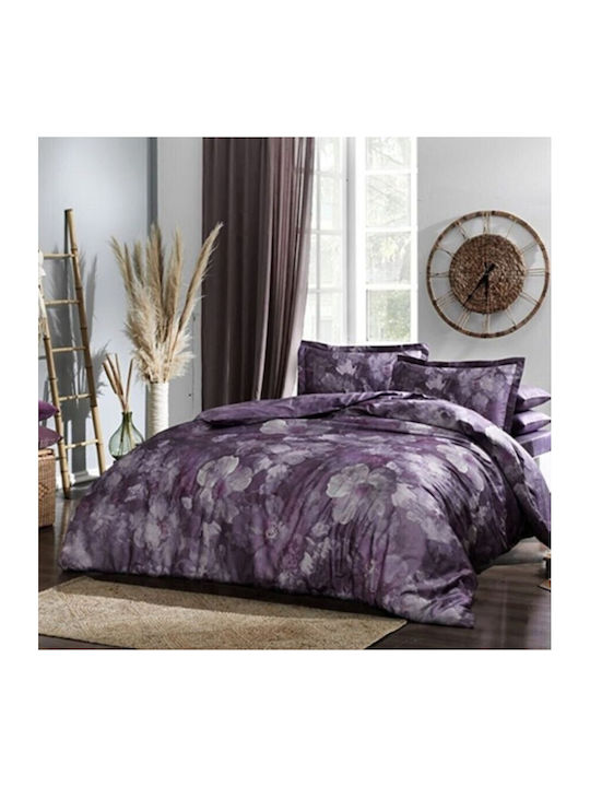 Tac Set Huse Pentru Pilote Bumbac 200x220cm Dublu Cu 4 Fețe De Pernă & 1 Cearceaf Mor