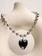 Rock Club Heart Design Necklace Black