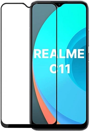 0.33мм Пълно Лепило Закалено Стъкло За Цялото Лице Черно (Realme C11)