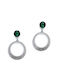 Legola Steel Stud Earrings with Grey Stones