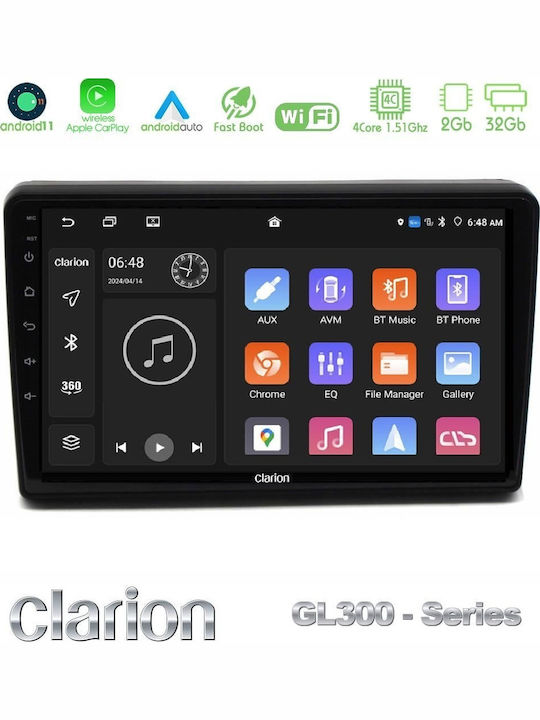 Clarion Car Audio System for Citroen C5 2008-2019 (Bluetooth/USB/AUX/WiFi/GPS/Apple CarPlay/Android Auto) with 10" Touch Screen