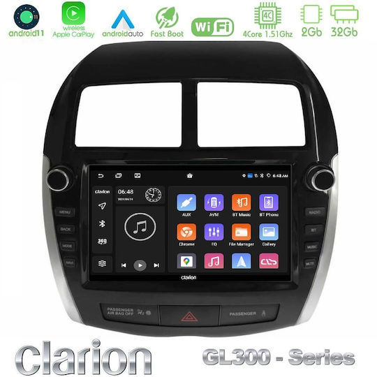 Clarion Car Audio System for Mitsubishi Asx 2013-2018 (Bluetooth/USB/AUX/WiFi/GPS/Apple CarPlay/Android Auto) with 9" Touch Screen