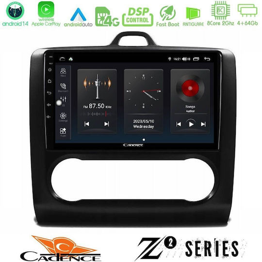 Cadence Car Audio System for Ford Focus 2005–2011 with Clima Bluetooth USB WiFi GPS Apple CarPlay Android Auto with 9-Inch Touch Screen