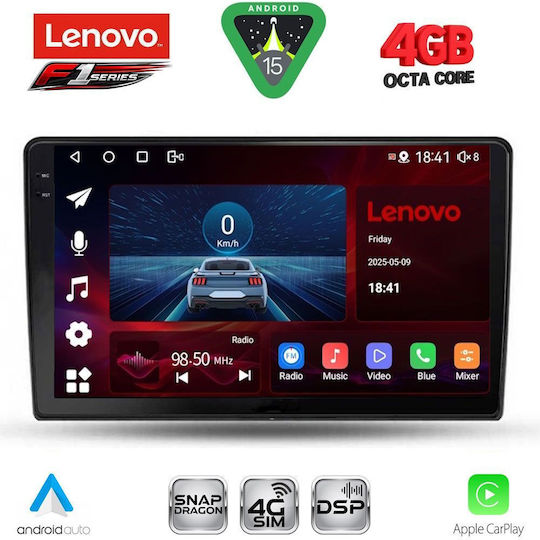Lenovo Ηχοσύστημα Αυτοκινήτου για Ford Fiesta 2018+ (Bluetooth/USB/WiFi/GPS/Apple-Carplay/Android-Auto) με Οθόνη Αφής 10"