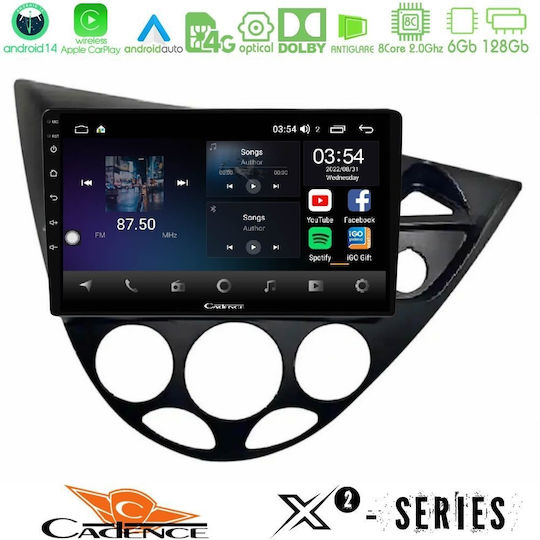 Cadence Ηχοσύστημα Αυτοκινήτου για Ford Focus 1999-2004 (Bluetooth/USB/WiFi/GPS/Apple-Carplay/Android-Auto) με Οθόνη Αφής 9"