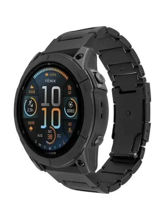 Fixed Лукрак Неръждаема Стомана Черен Garmin Quickfit 22 мм