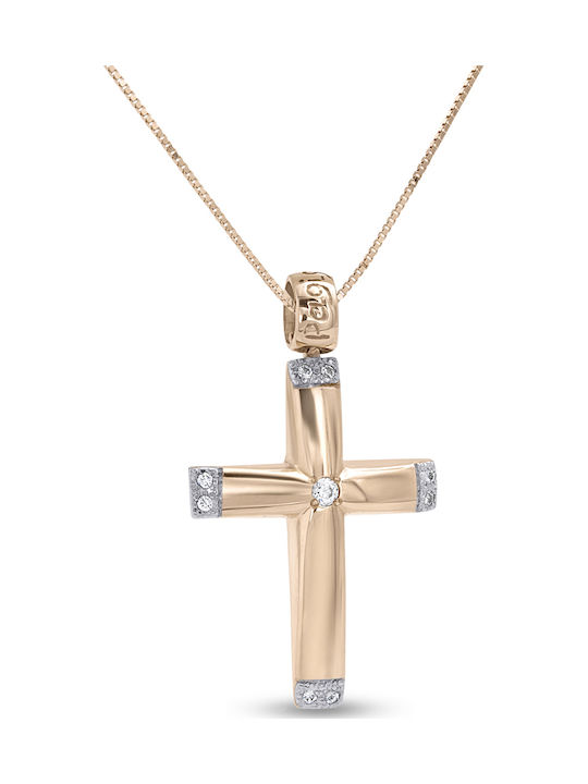 Ortaxidis Rose Gold Cross 14K with Chain