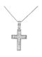 Männlicher Weißgold Kreuz 9K Beidseitig mit dem Erestaurierten mit Kette