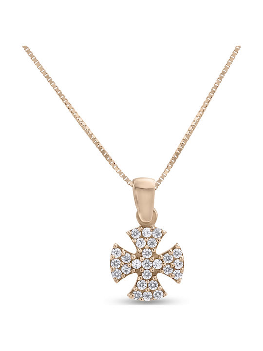 Ortaxidis Rose Gold Cross 14K with Chain
