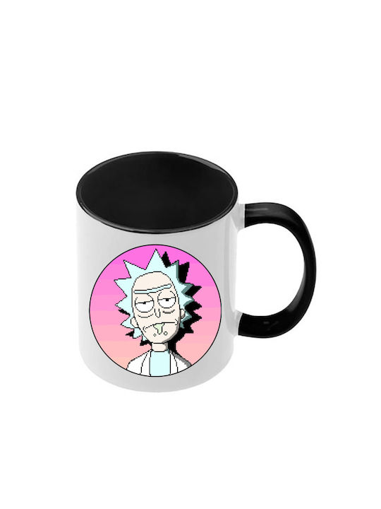 Κούπα Rick Morty Μαύρη Λαβή Εσωτερικό