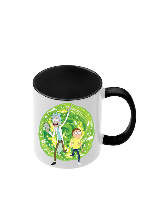 Κούπα Rick Morty Μαύρη Λαβή Εσωτερικό