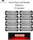 First-Class Led Strobe Φaro Όγκου Κόκκινο 12led 12/24v 6000lm 8 Τεμάχια Tc-351