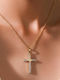 Papadopoulos Gold Weiblicher Kreuz Ohne Kette K14.4052