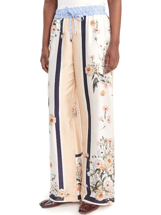 Liu Jo Women's Fabric Ecru Trousers WA6358T2555 P9546
