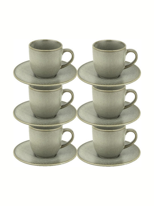 Raki Set Cesti Maro Din Porțelan Verde 110ml 6 Bucăți