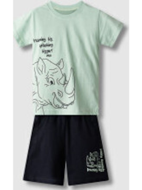 Nek Kids Wear Kids Set with Shorts Turquoise 2 Pieces