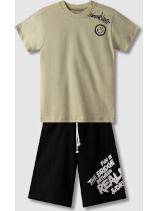 Nek Kids Wear Παιδικό Σετ με Σορτς Χακί 2τμχ