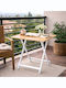 Ankor Hilfsmittel Garten- und Terrassentische Zusammenklappbarer Holz mit Metallrahmen Weiß 70x70x74cm