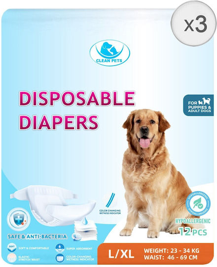Clean Pets Ersatzwindel Binden Für Hund 12 Stück