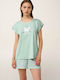 Vamp Καλοκαιρινό Βαμβακερό Babydoll Green