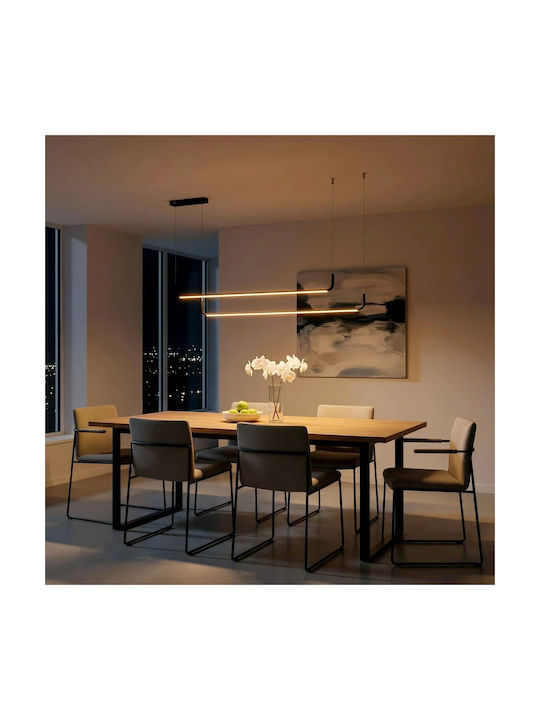 kelvo Linaria Deckenleuchte Schwarz LED mit Verstellbarem Weiß Licht 130x4x25cm