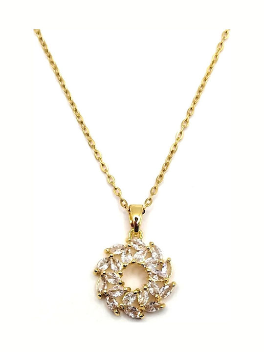 Legola Necklace From Gold Plated Gray Steel