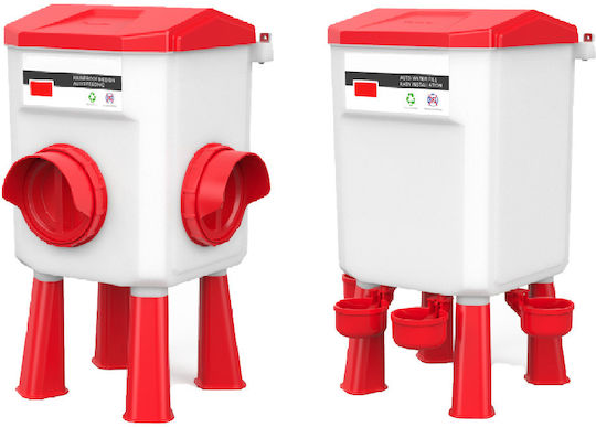 Set Automatischer Futtermittel 5kg Automatischer Wasserspender 12l Rotes Hüttchen 4 Abnehmbare Stützbeine