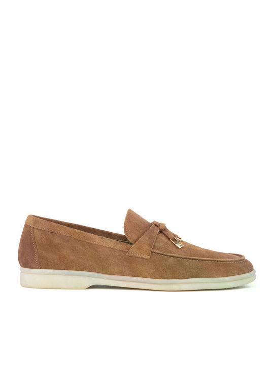 Δερμάτινα Ανδρικά Loafers σε Ταμπά Χρώμα