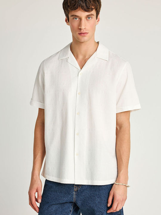 Funky Buddha Short Sleeve Cotton Shirt White