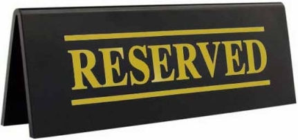 Tischschilder “reserved” Acryl 15cm x 5cm