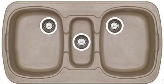 Sanitec 303 Classic Drop-In Küchenspüle aus Flüssiger Granit M96xB51cm