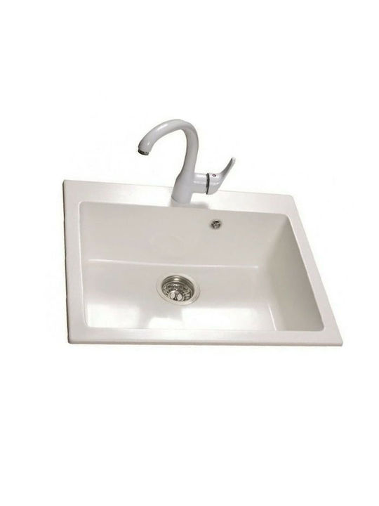 Sanitec 338 Classic Drop-In Kitchen Sink from Liquid Granite 70x50cm Brown
