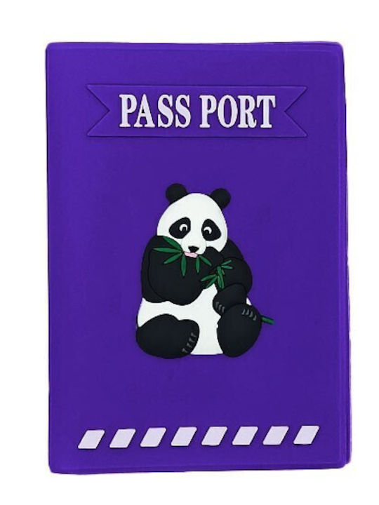 Cute Traveler Passport Case Panda Purple