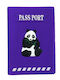 Cute Traveler Passport Case Panda Purple
