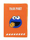 Cute Traveler Passport Case Blue Muppet Show Orange