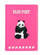 Cute Traveler Passport Case Panda Fuchsia