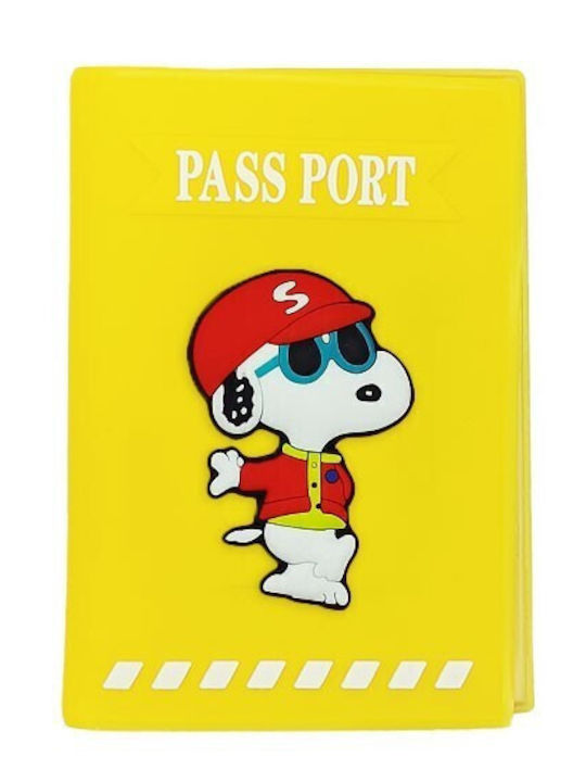 Süße Traveler Reisepasshülle Snoopy Hut Gelb