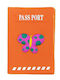 Cute Traveler Husă Pașaport Fluture Portocalie
