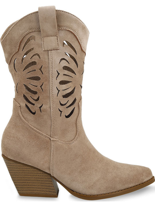 Exe Suede Women's Ankle Boots Cowboy with Mid H...