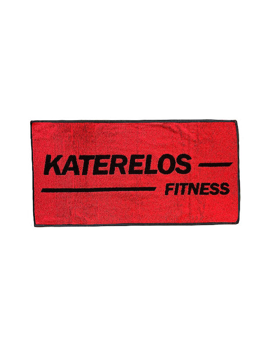 Katerelos Fitness Athletic Towel 100x50cm Red Black
