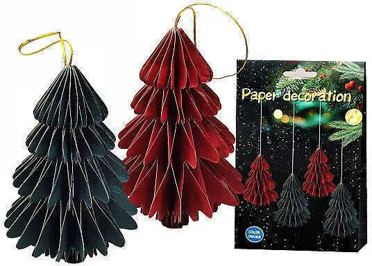 Papierbäume 3D Faltbare Hängende Ornamente 4 Stück 15x10cm