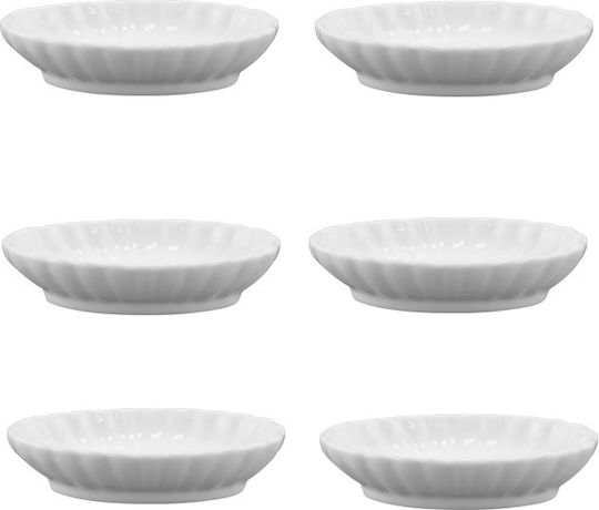 Raki Serving Bowls for Dip Oval Porcelain 6 Pieces